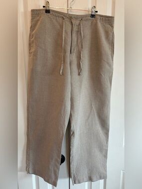 Marks & Spencer Blue Harbour 100% Linen Pants  Tan 36x29 EUC  Description: